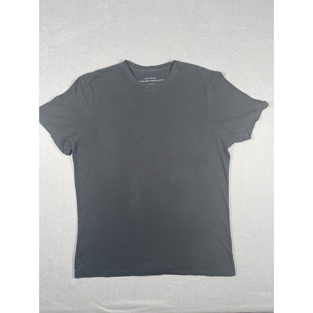 2 Banana Republic Premium Pima Stretch Cotton Crewneck T-Shirts XL Blk/Wht